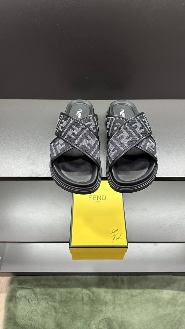 fendi Fendi Slippers For Men High-End Brand Official Website 1:1 Latest Maste