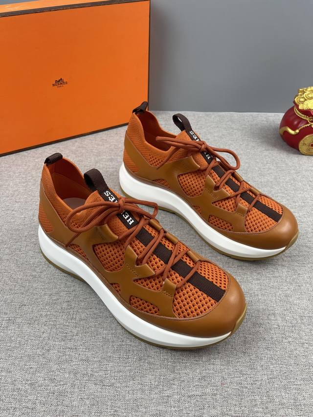 h New Arrivals 2025 Katana Sneakers Knitted And Calfskin Sneakers With Geomet