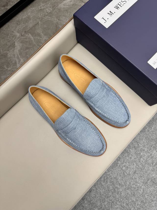 jmwestonjmweston Derby Business Men's Shoes Are Made Of Imported Denim. High-
