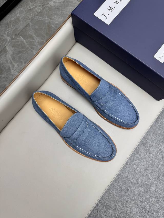 jmwestonjmweston Derby Business Men's Shoes Are Made Of Imported Denim. High-