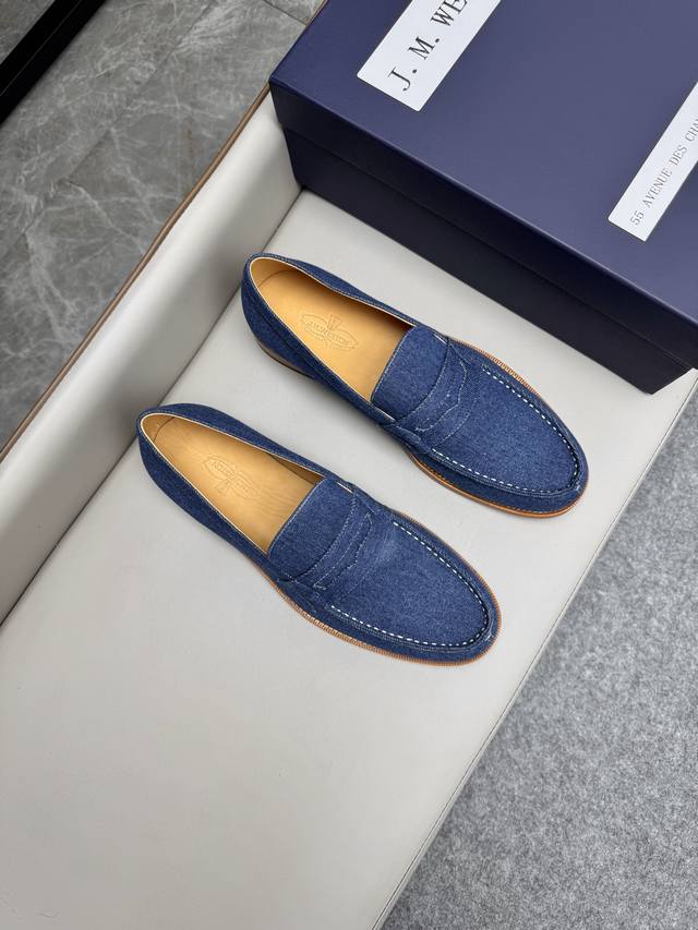 jmwestonjmweston Derby Business Men's Shoes Are Made Of Imported Denim. High-