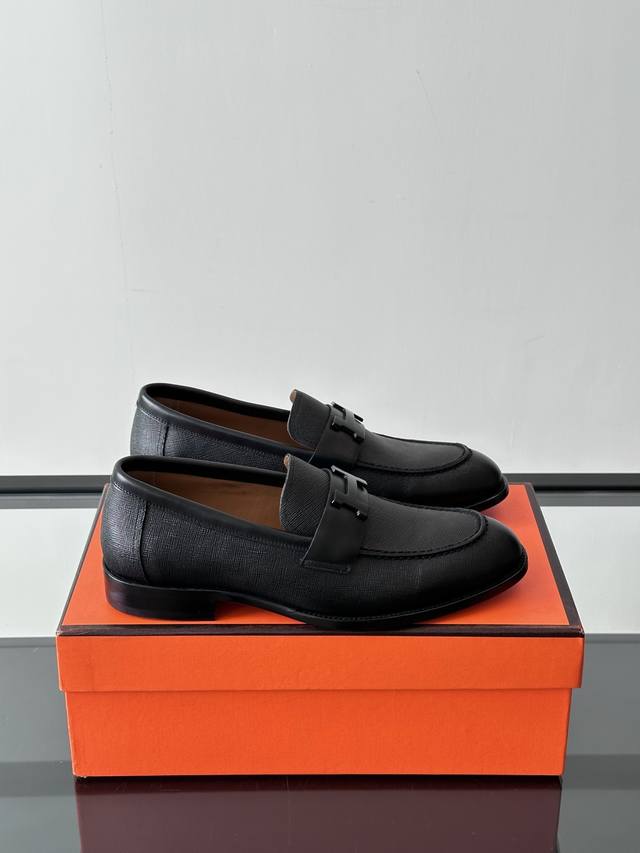Hermes Leather Shoes 2025 High-End Business Wear Essential Men's Shoes~~ Importe