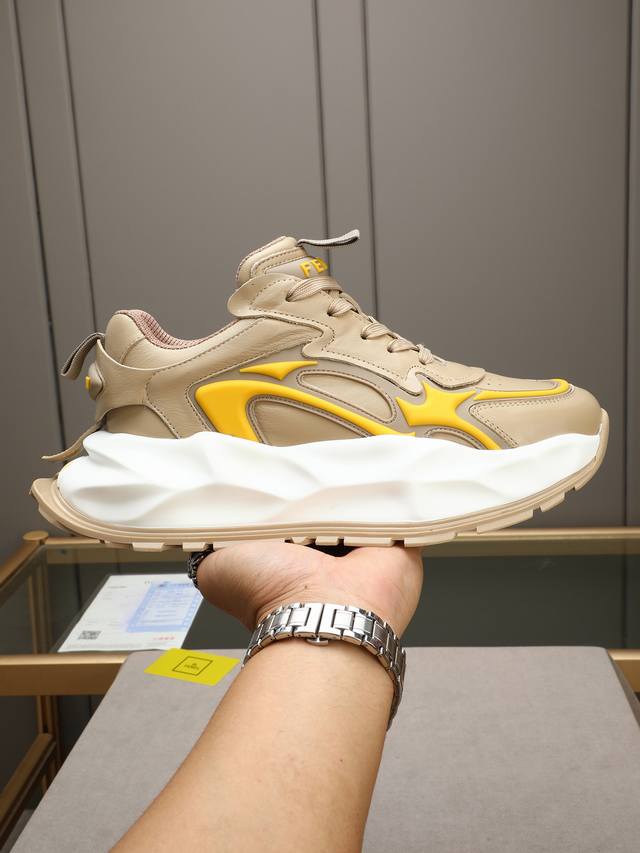 New Fd Casual Sports Shoes Wave-Shaped Sole With F Engraved On It Heel With Embo