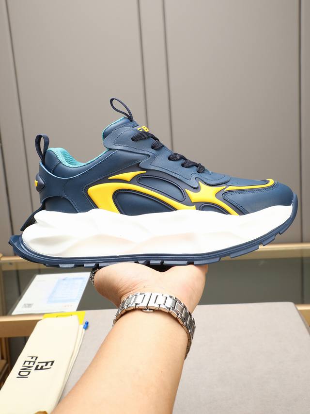 New Fd Casual Sports Shoes Wave-Shaped Sole With F Engraved On It Heel With Embo