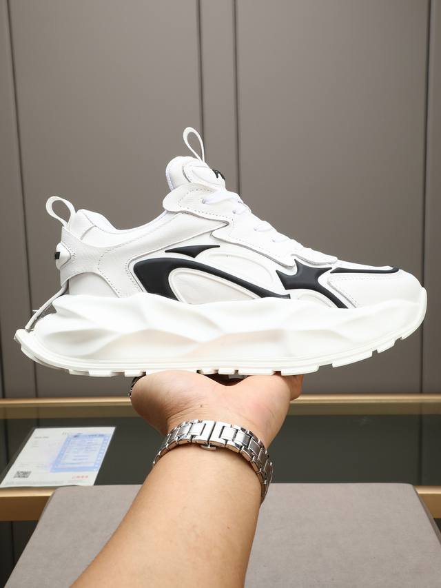 New Fd Casual Sports Shoes Wave-Shaped Sole With F Engraved On It Heel With Embo