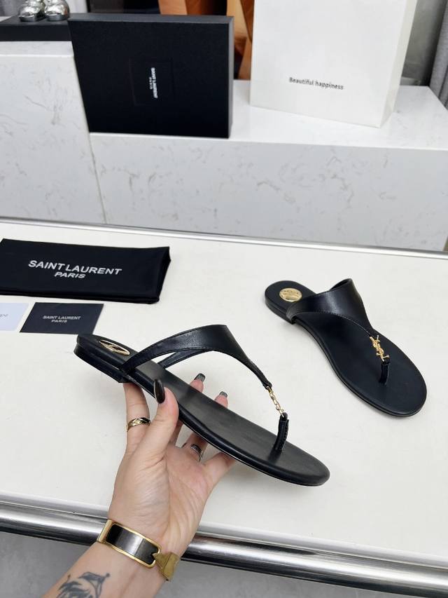 Saint Laurent: Black Cowhide Rubber Sole Genuine Leather Sole Size 35-44 42.43.4
