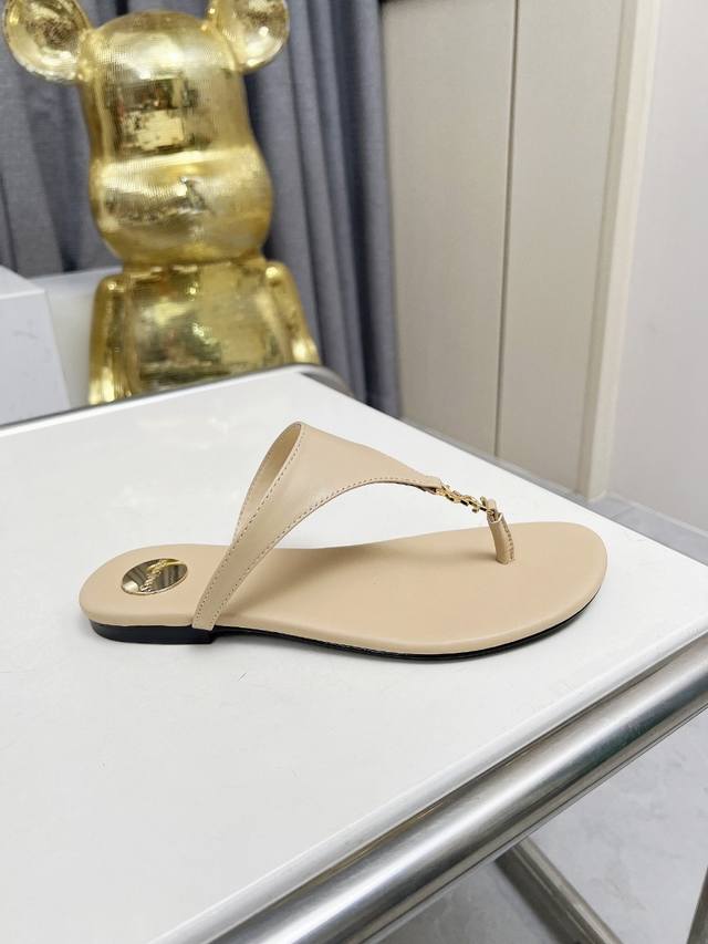 Saint Laurent: Apricot Leather Rubber Sole Genuine Leather Sole Size 35-44 42.43