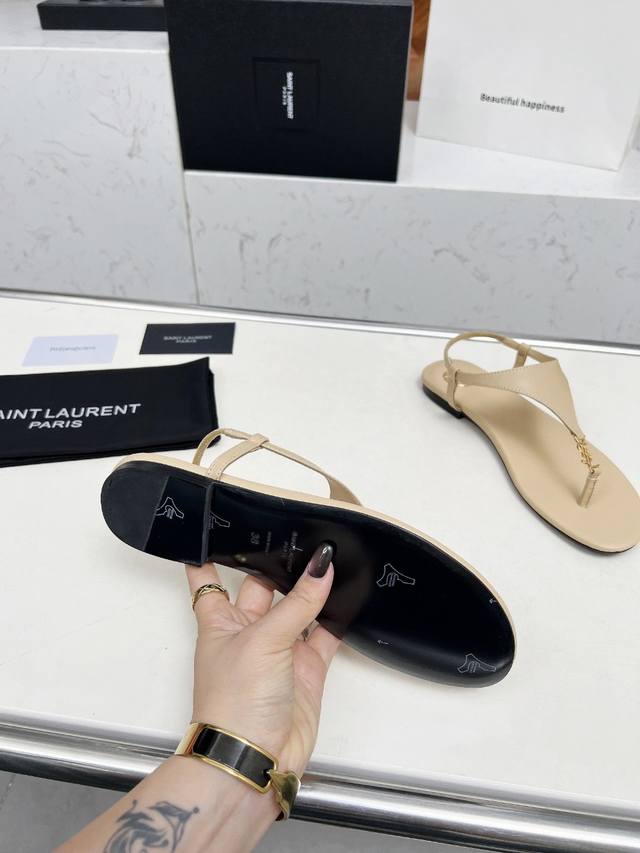 Saint Laurent: Apricot Leather Rubber Sole Genuine Leather Sole Size 35-44 42.43