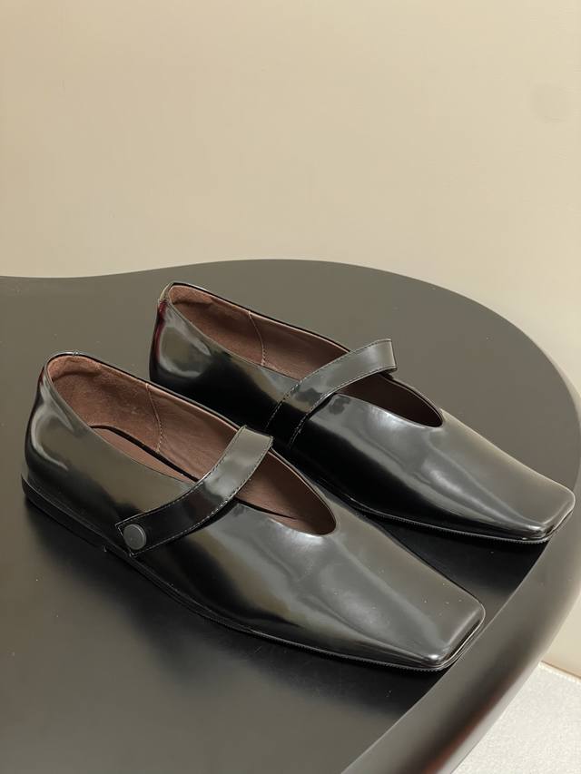 25S Spring And Summer New Hidemi Minimalist Square Toe Mary Jane Flat Shoes,