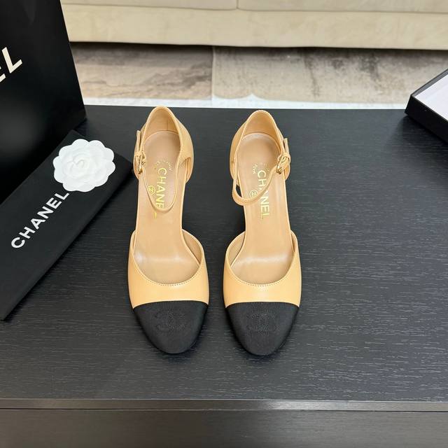 chanel 25B New High-Heeled Sandals Series Single Shoes Beautiful Double C Log