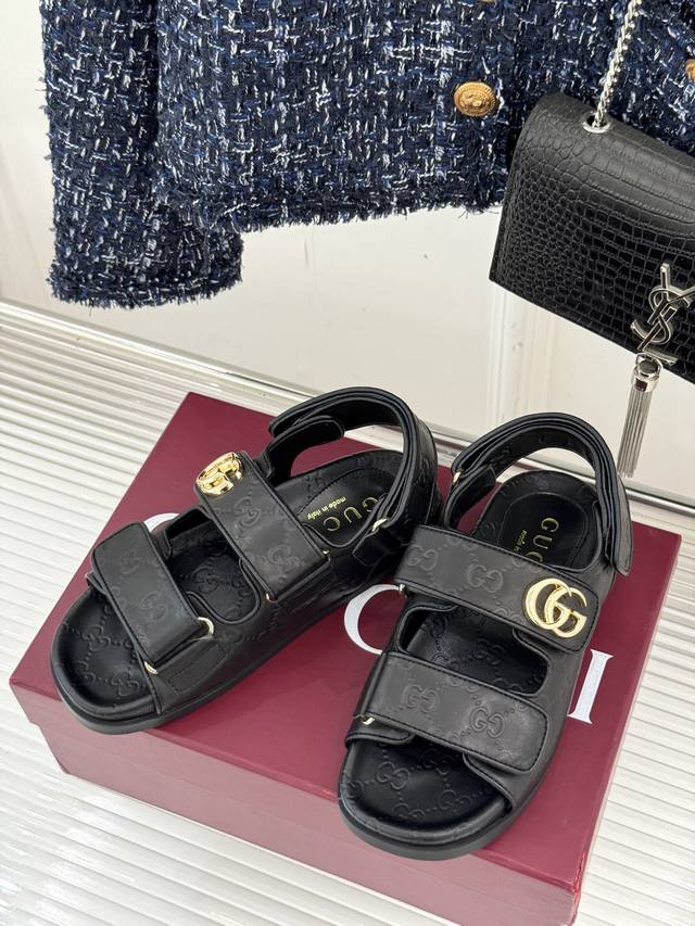 Top New Product Double G Buckle Beach Velcro Slippers A Must-Have Lazy Gospel Sh