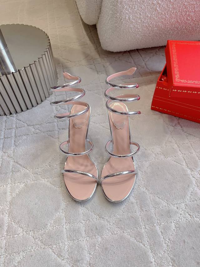 Factory Price P Ren* Caovill* New Snake-Shaped High-Heeled Sandals Are Always Fu