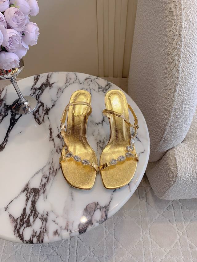 Factory Price Pp Ren* Caovill* Heavy Industry Crystal Gem Series High Heel Sanda