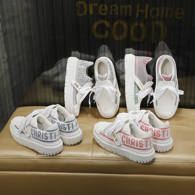 Instant Price: Ssdior Dior Shell Head Casual White Shoes Latest Letter Stripe Ve