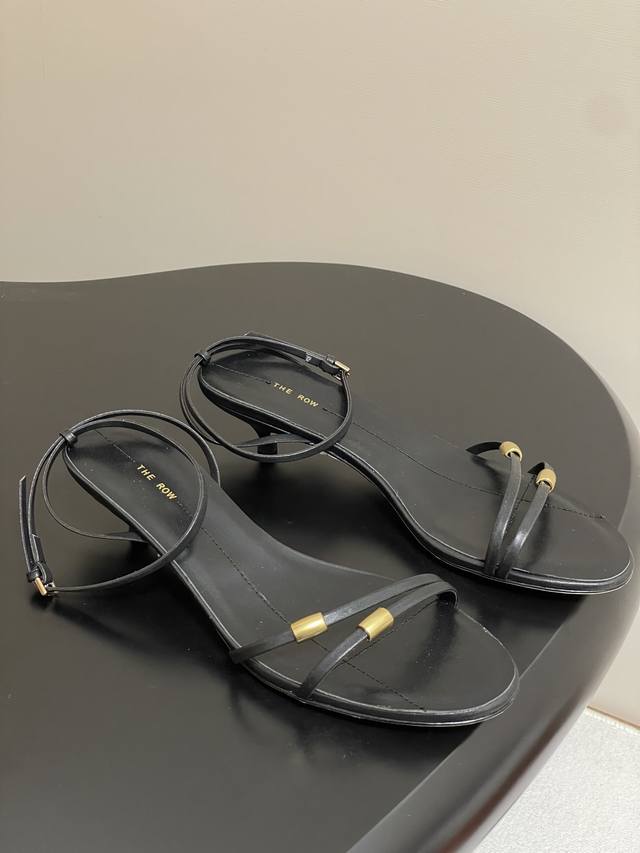 the Row 25S New Summer Model Tr Simple Two-Strap High-Heeled Open-Toed Strapp