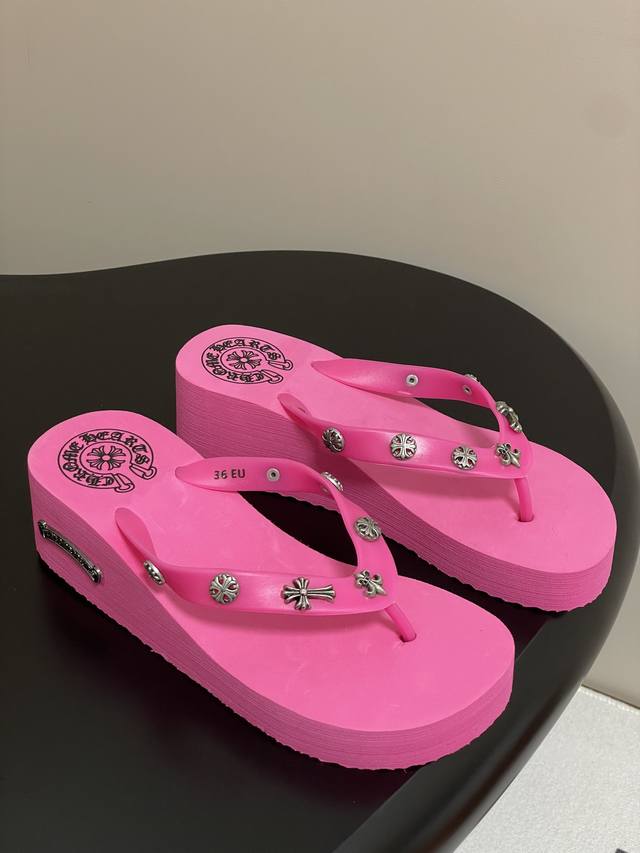 chromehearts Chromehearts Thick-Soled Flip-Flops Shorty Slippers Y2K Punk Sty