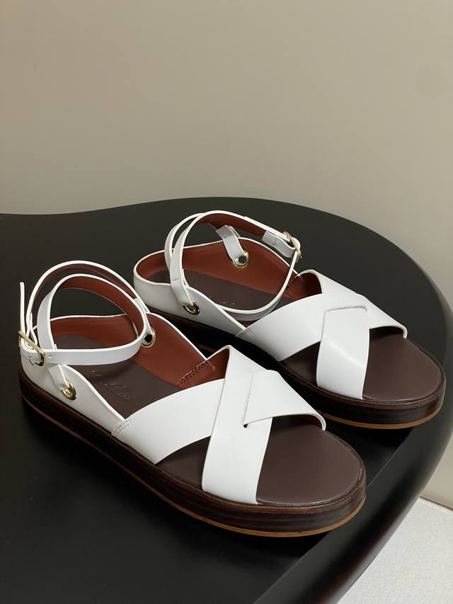 loro Piana Lp 25S New Spring And Summer Cross-Strap Thick-Soled Sandals With