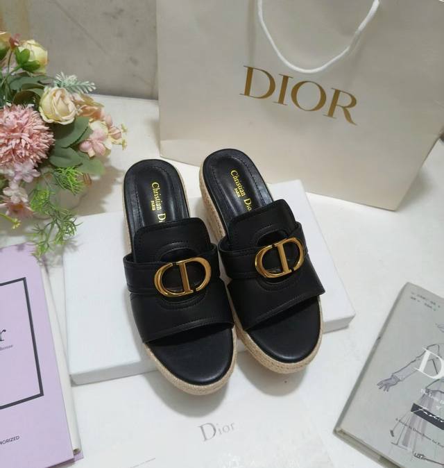 dway The Wedge Sandal Is A Timeless Classic The Christian Dior Paris Logo Is