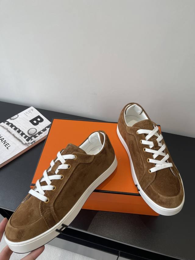 Purchasing-Level Men's Herm S Hermes 25Ss Early Spring New Kiddy Rabbit Lace-Up