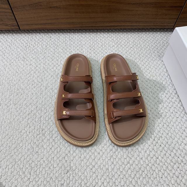 celi*E Spring And Summer British Style Flat Bottom Micro-Logo Slippers Are Si