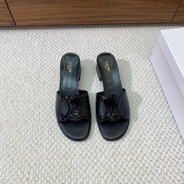 celi*E Arc De Triomphe Thick-Heeled Slippers Are Elegant And Timeless The Sho