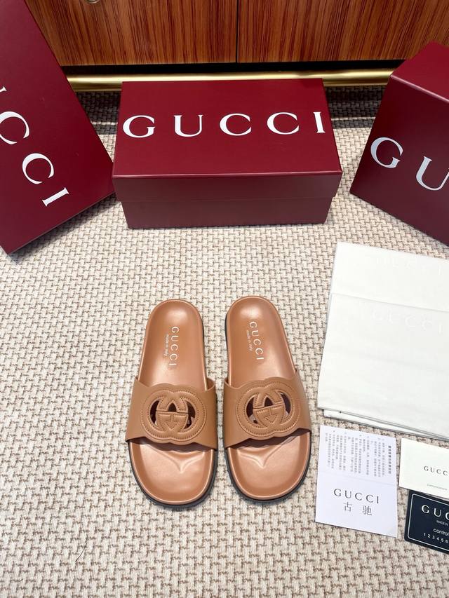 gucci Spring/Summer New Double G Hollow Sandals Ingeniously Crafted And Embel