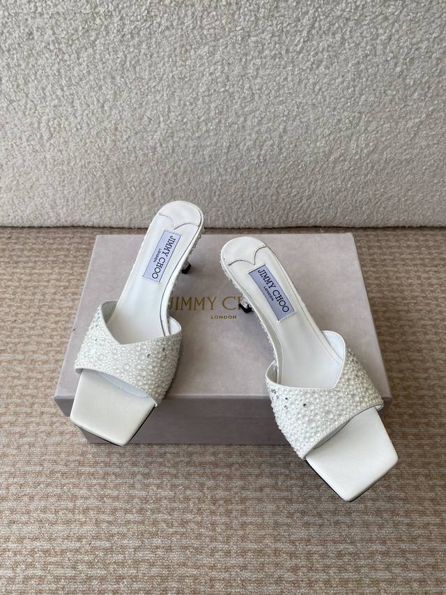 Early Spring Pearl Crystal Diamond Slippers Jimmy Choo Jimmy Choo 25 Spring And