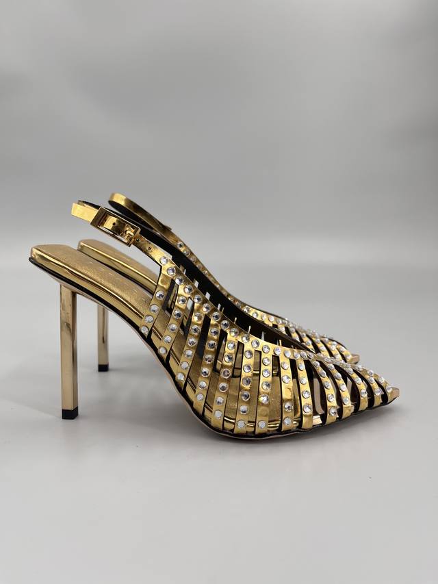 lesilla Beautiful Laser Hot Diamond Three-Dimensional Cutting High-Heeled San