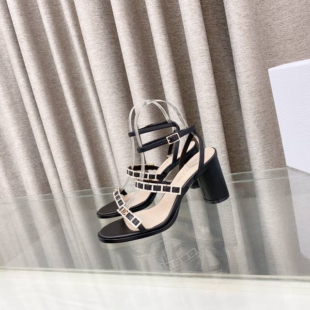 Dior 2025 Spring And Summer Latest D-Issime High-Heeled Color-Blocked Crystal Sa
