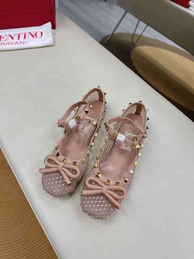 valentino Garavabi Orange Satin Bow-Decorated Ballet Flats Factory Price Pp T