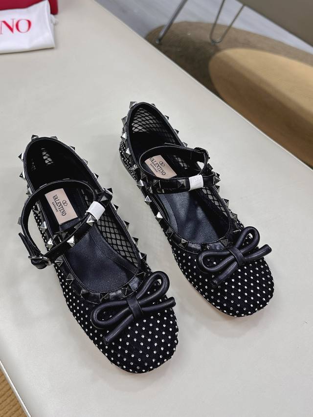 valentino Garavabi Orange Satin Bow-Decorated Ballet Flats Factory Price Pp T