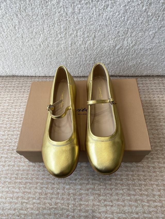 Gem + 10Gianvito Rossi25S Spring And Summer New Rossi Gr Gem Ballet Flat Mary Ja