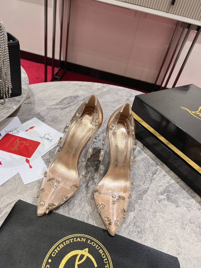 23Ss Crystal Diamond Single Shoes W. Custom-Made, No Return Or Exchange Degra