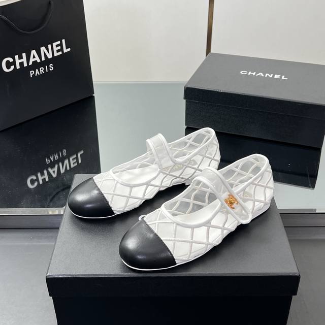 Factory Price, High-Volume Model 2025 Summer New Chanel Mesh Embroidered Mary Ja