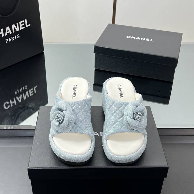 Factory Price 25Ss New Spring And Summer Chanel Rhinestone Logo Camellia Thick-S