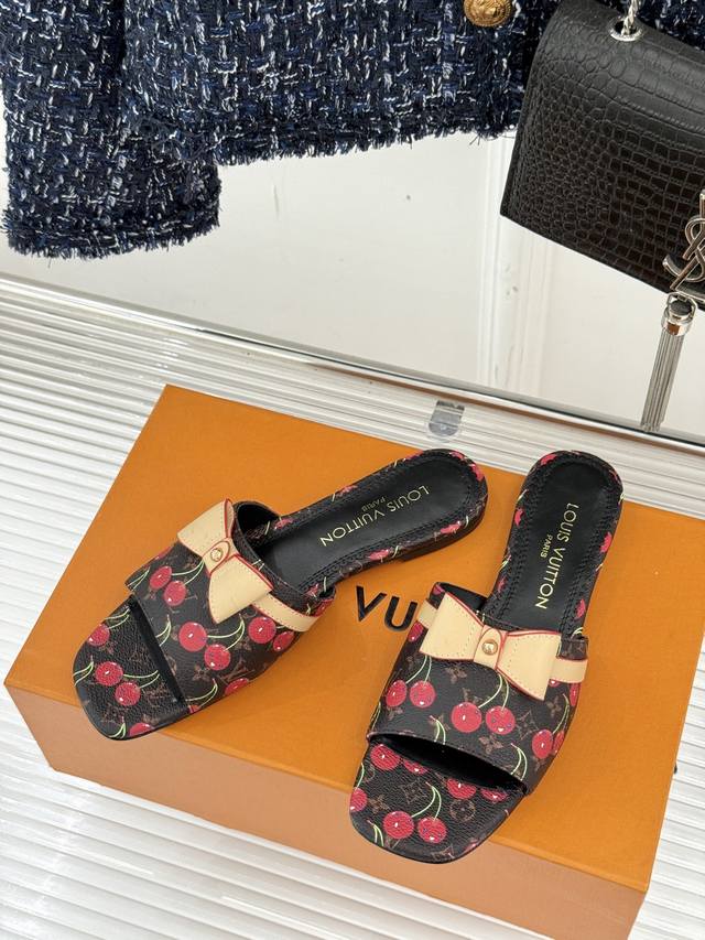 Donkey's Classic Old Flower Slippers Xiaohongshu Super Hit Bow Decoration The Fa