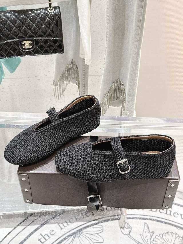Alaia Classic Retro Woven Wool Mary Jane Shoes Ballet Shoes Full Of Girlish Styl