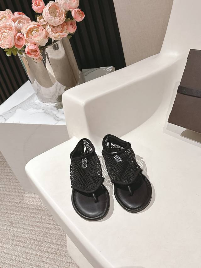 Alaia's Favorite Flip-Flops With Velcro And Fishnet Shoes Lightweight And Breath