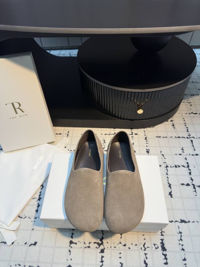 the Row Genuine Leather Round Toe Minimalist All-Match Flat Loafers The Most