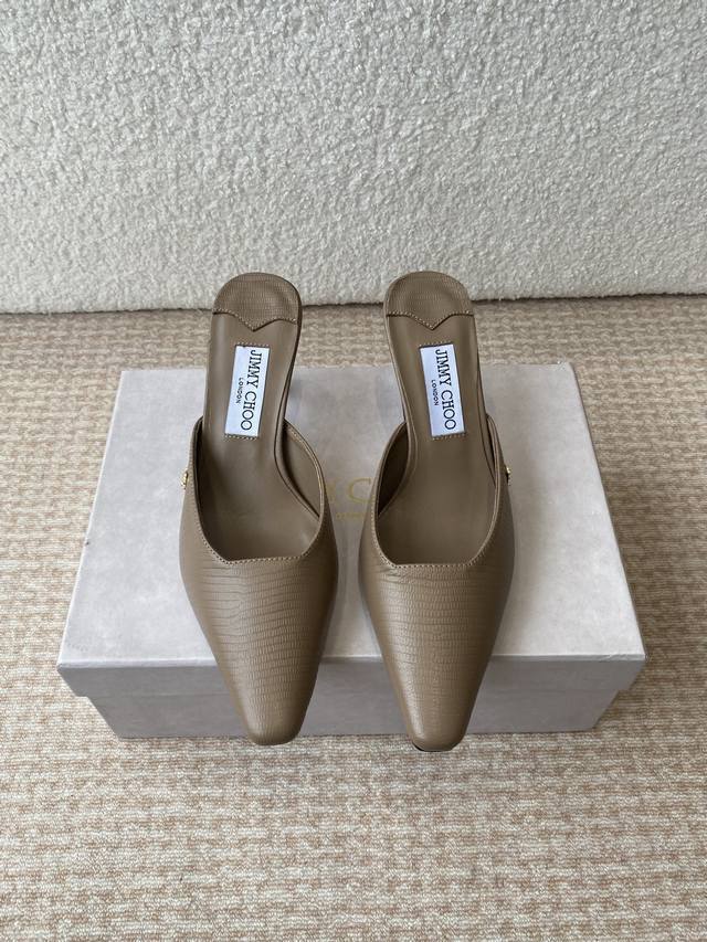 jimmychoo Jimmy Choo 2025Ss Limited Edition Square Toe High-Heeled Slippers A