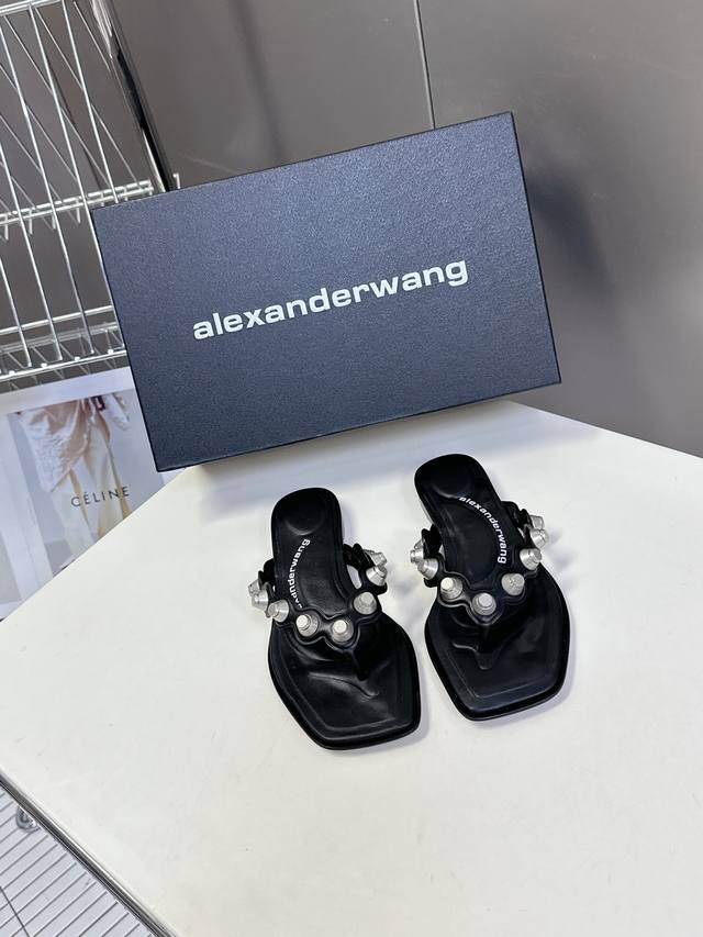 alexanderwang Da Wang's Latest Spring And Summer Heavy-Craft Nail-Studded Sli