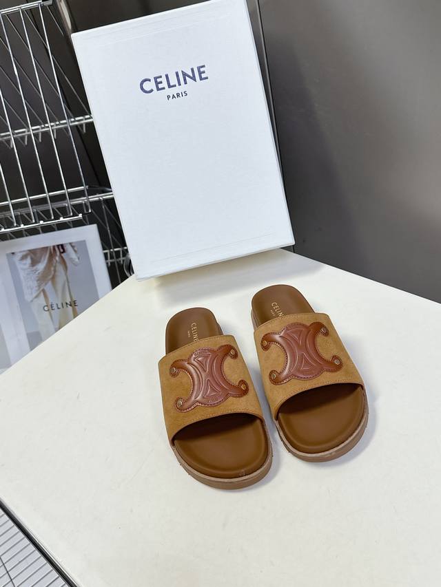 celine Celine Arc De Triomphe Spring And Summer New Birkenstock Slippers Full