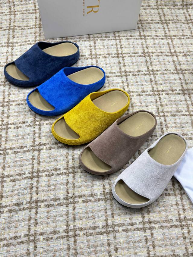 the Row New Summer Birkenstock Slippers Geometric Hollow Upper Breathable And