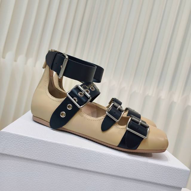 Factory Price Pp 2025 D's Early Spring Flat-Heeled Buckled Mary Jane Shoes. This