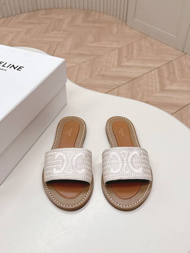 Factory Celine 25Ss Spring And Summer New Slippers Arc De Triomphe British Style