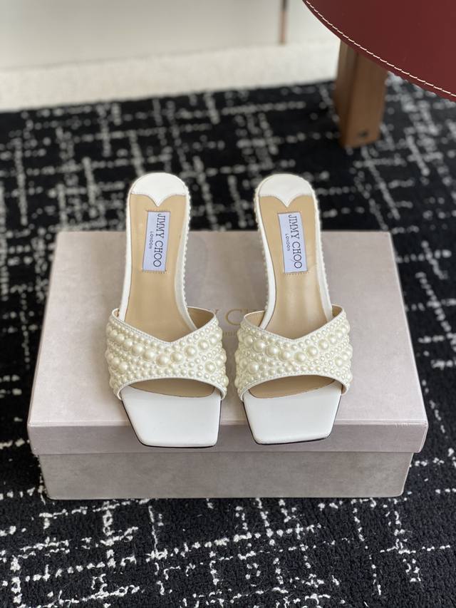 Purchasing-Level Early Spring Pearl Crystal Diamond Slippers Jimmy Choo Jimmy Ch