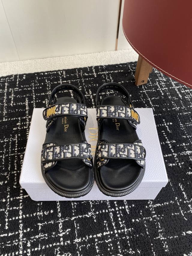 Purchasing-Level New Color Dior Summer Hit Velcro Slippers Sandals Go Original R