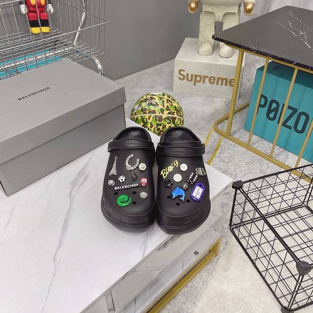 Factory Cheating Height-Increasing Artifact Balenciaga Crocs Thick-Soled Slipper