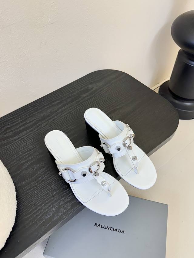 balenciaga* 2025 Spring And Summer New Punk Style High-Heeled Sandals With Po