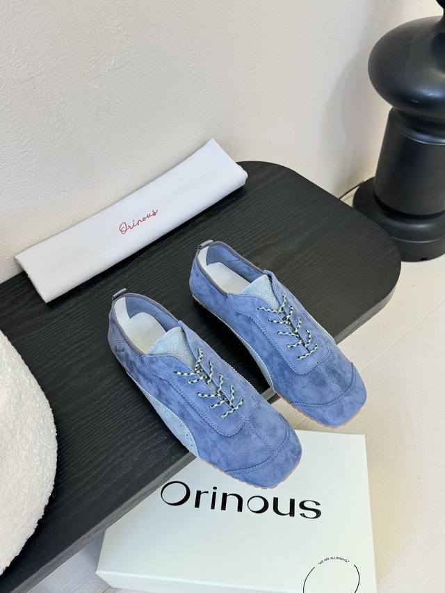 orinous 25Ss New Style For Early Spring, Beautiful Square Toe Lace-Up Shoes,